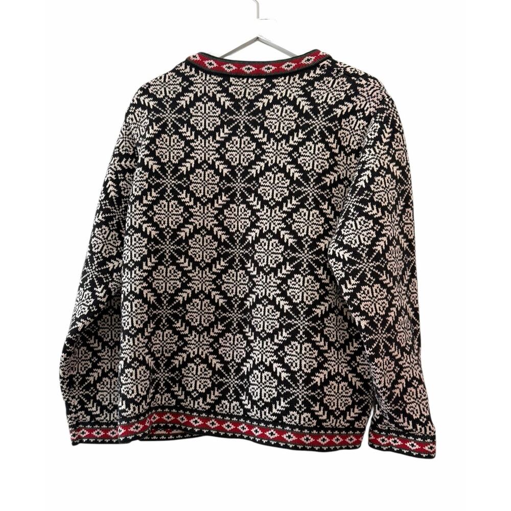 L.L.Bean Nordic Fair Isle Cotton Cardigan Sweater Women’s XL - Picture 7 of 9